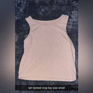 small tan tanked crop top